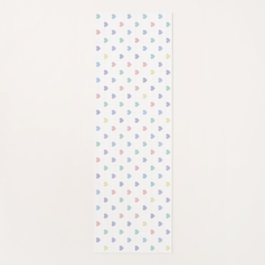 Minimalist Soft Pastel Heart Pattern Yogamatte (Vorderseite)
