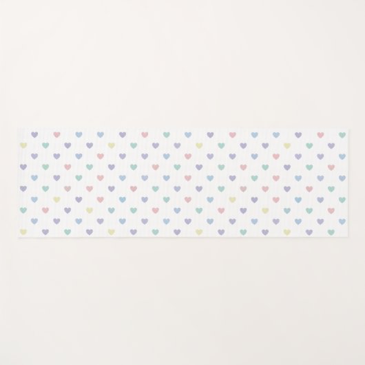 Minimalist Soft Pastel Heart Pattern Yogamatte (Vorderseite (Horizontal))