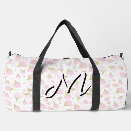 Minimalist Soft Pastel-Rosa Initial Reise Duffle Bag (Vorderseite)