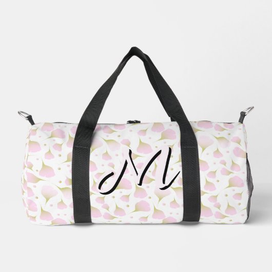 Minimalist Soft Pastel Rosé Initial Reise Duffle Bag (Vorderseite)