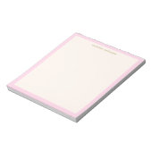 Minimalist Soft Pink Border Personalized Name Notizblock (Rotiert)