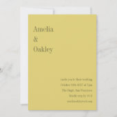 Minimalist Soft Yellow Elegant Chic Modern Wedding Einladung (Vorderseite)