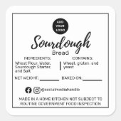 Minimalist Sourdough Bread Bakery Allergen Sticker (Vorderseite)