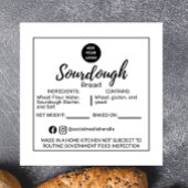 Minimalist Sourdough Bread Bakery Allergen Sticker