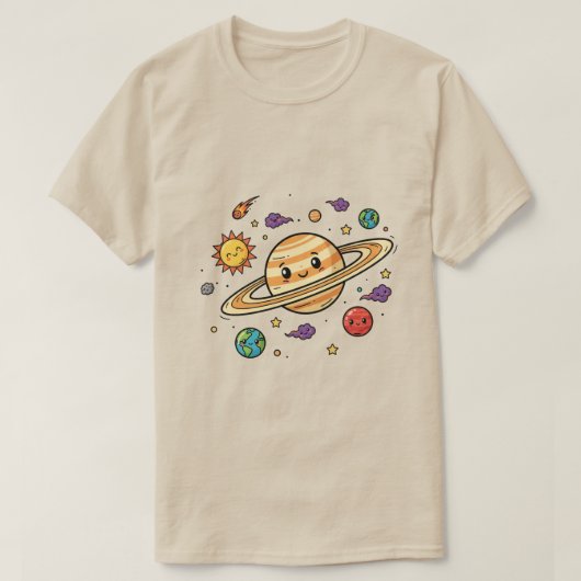 Minimalist Space Ästhetik Galaxy Mond T-Shirt (Design vorne)