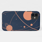 Minimalist Space Orbit iPhone 11 Hülle (Rückseite (Horizontal))