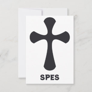 Minimalist Spes Kreuz Gebetskarte   Pater Noster Dankeskarte