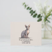 Minimalist Sphynx Cat Inspirational Art Postkarte (Stehend Vorderseite)