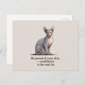 Minimalist Sphynx Cat Inspirational Art Postkarte (Vorne/Hinten)