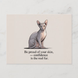 Minimalist Sphynx Cat Inspirational Art Postkarte