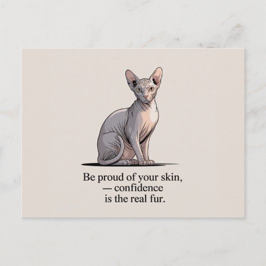 Minimalist Sphynx Cat Inspirational Art Postkarte (Vorderseite)
