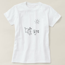 Minimalist Spring Cat T-Shirt