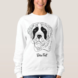 Minimalist St. Bernard One Line Art Portrait Sweatshirt