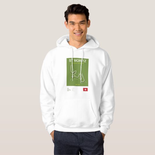 Minimalist St Moritz Bobsleigh Line Print Hoodie (Vorne ganz)