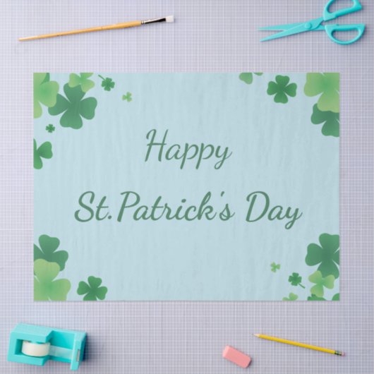 Minimalist St Patrick’s Day Clover Frame Seidenpapier (Basteln)