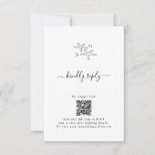Minimalist Starfish Beach Monogram Wedding RSVP Karte (Vorderseite)