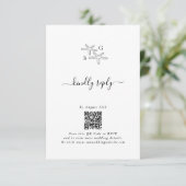 Minimalist Starfish Beach Monogram Wedding RSVP Karte (Stehend Vorderseite)