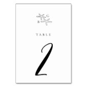 Minimalist Starfish Beach Monogram Wedding Tischnummer (Rückseite)
