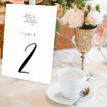Minimalist Starfish Beach Monogram Wedding Tischnummer<br><div class="desc">A minimalist tropical starfish monogram wedding design. A simple design that uses a sketch of a starfish to create an elegant classic monogram. A charming black and white tropical beach design with classy script typography. An elegant coastal beach themed wedding table number card design with modern elements. Matching wedding invitations...</div>