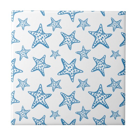 Minimalist Starfish Coastal Pattern (2) Fliese (Vorderseite)