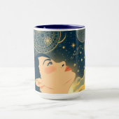 Minimalist Starry Night Dreamer Tasse (Zentrum)