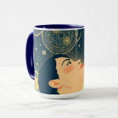 Minimalist Starry Night Dreamer Tasse (Vorderseite Links)