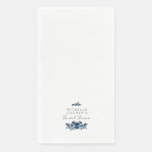 Minimalist Staubblau und Marineblumen Serviette