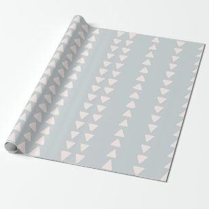 Minimalist Staubblau und Rosa Handgezeichnetes Dre Geschenkpapier