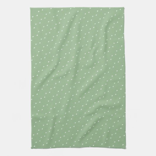 Minimalist Staubig-Sage-Tiny-Dreiecke Geschirrtuch (Vertikal)