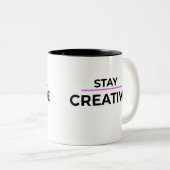 Minimalist Stay Creative Typography Zweifarbige Tasse (VorderseiteRechts)