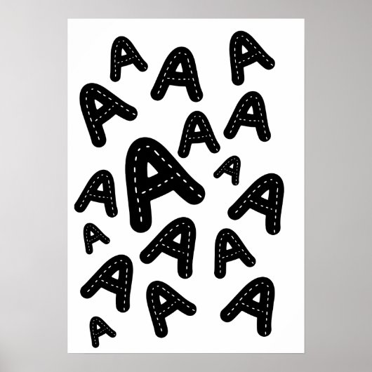 Minimalist Stitched Monogram A - Geometric Pattern Poster (Vorne)