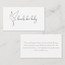 Minimalist Stork Baby Shower Books for Baby  Begleitkarte