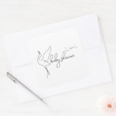 Minimalist Stork Neutral Baby Shower Quadratischer Aufkleber (Umschlag)