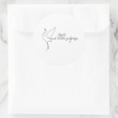Minimalist Stork Neutral Baby Shower Runder Aufkleber (Tasche)