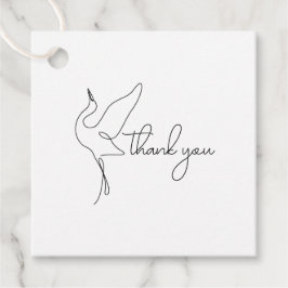 Minimalist Stork Neutral Baby Shower Thank You Geschenkanhänger