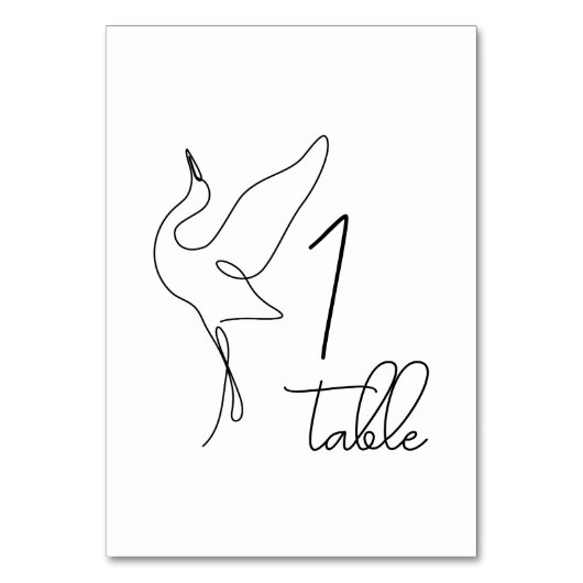 Minimalist Stork Neutral Baby Shower  Tischnummer (Vorderseite)