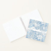 Minimalist Stripe Dusty Blue Floral Square Notizblock (Innenseite)