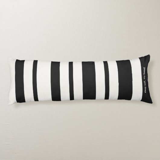 Minimalist stripes of black and white seitenschläferkissen (Rückseite)