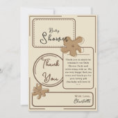 Minimalist Style Flower Baby Shower Dankeskarte (Vorderseite)
