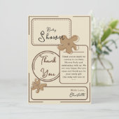 Minimalist Style Flower Baby Shower Dankeskarte (Stehend Vorderseite)