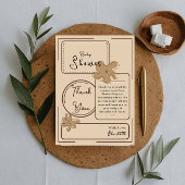 Minimalist Style Flower Baby Shower Dankeskarte