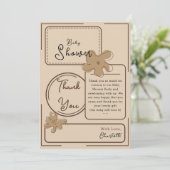 Minimalist Style Flower Baby Shower Dankeskarte (Stehend Vorderseite)