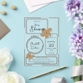 Minimalist Style Flower Notes Baby Shower Acryleinladungen (In Situ (Hochzeit))