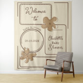 Minimalist Style Flower Notes Baby Shower Backdrop Wandteppich (Beispiel)