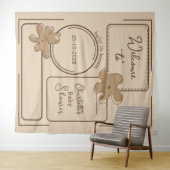 Minimalist Style Flower Notes Baby Shower Backdrop Wandteppich (Beispiel (Horizontal))