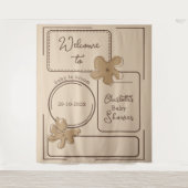 Minimalist Style Flower Notes Baby Shower Backdrop Wandteppich (Vorderseite)