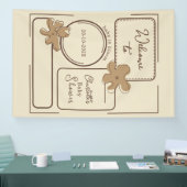 Minimalist Style Flower Notes Baby Shower Banner (Messe)
