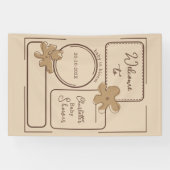 Minimalist Style Flower Notes Baby Shower Banner (Horizontal)