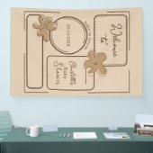 Minimalist Style Flower Notes Baby Shower Banner (Messe)