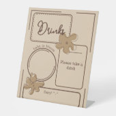 Minimalist Style Flower Notes Baby Shower Drinks Sockelschild (Vorderseite)